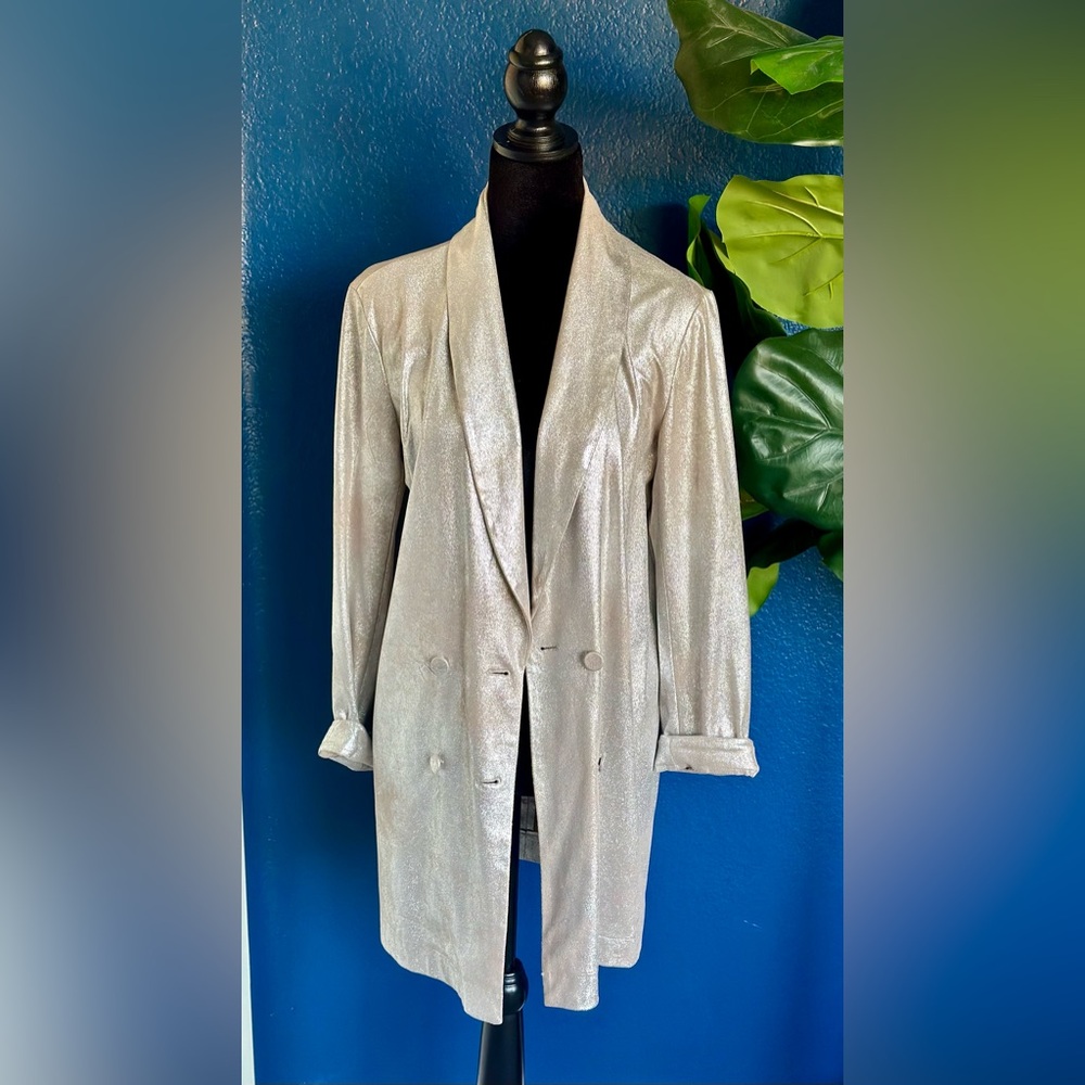 Zara Basic Collection Shimmery Over-Sized Jacket … - image 1